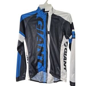Giant Cycling Jacket Mens Large Zipper Pockets on Back Long Sleeve Bicycle